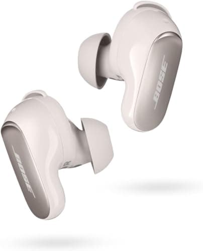 Bose QuietComfort Ultra Bluetooth Earbuds, Wireless Earbuds with Spatial Audio and World-Class Active Noise Cancellation, Deep Bass, Up to 6 Hours of Playtime, White Smoke