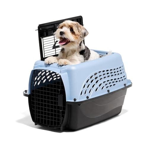 Petmate Dog Crates for Small Dogs & Cat Carriers, Two-Door Plastic Pet Kennel, Top & Front Loading, Made in USA, 24", Blue