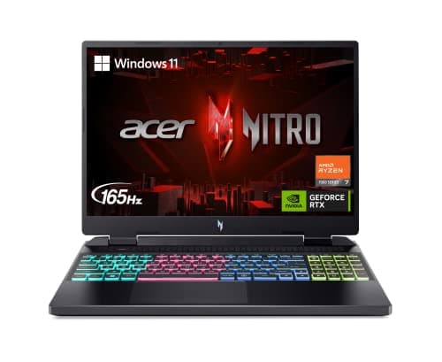 Acer Nitro 16 Gaming Laptop | AMD Ryzen 7 7840HS OctaCore CPU | NVIDIA GeForce RTX 4060 Laptop GPU | 16" WUXGA 165Hz IPS Display | 16GB DDR5 | 512GB Gen 4 SSD | WiFi 6E | RGB Backlit KB | AN16-41-R1WE