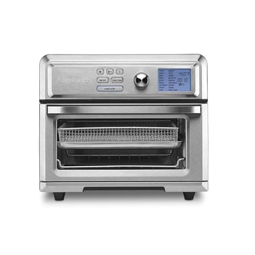 Cuisinart Air Fryer Toaster Oven, Digital Display, 1800 Watt Air Fryer Toaster Oven Combo with Adjustable Temperature and Controls, Stainless Steel Small Kitchen Appliance, TOA-65,Silver