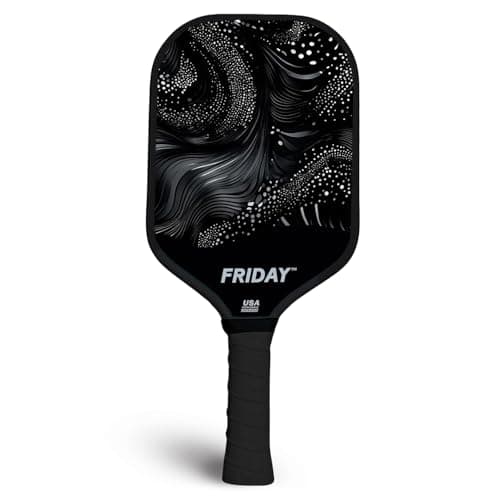 Friday Pickleball Paddle, USA Pickleball Approved, Durable Carbon Fiber, Thermoformed Unibody Design, Honeycomb Core, Gritty Surface for Spin