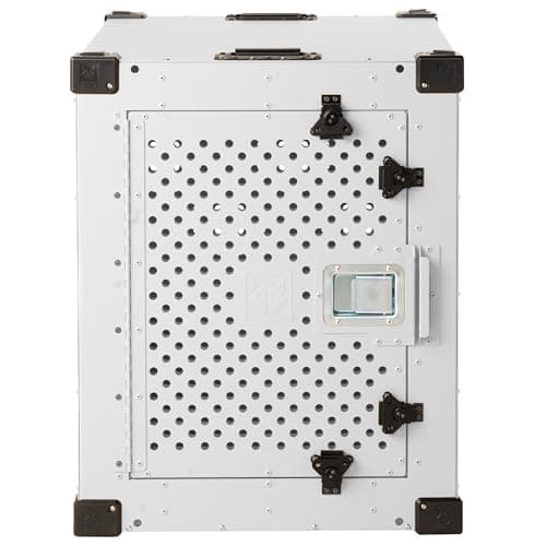 Impact Indestructible High Anxiety Dog Crate for Large Dogs - Heavy Duty Escape Proof Indoor Dog Kennel with Powder-Coated Aluminum - Ideal for Escape Artists (White, 40" (40.5" L x 23" W x 29" H)