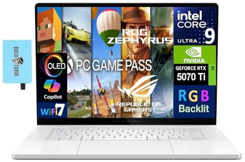 ASUS ROG Zephyrus G16 Laptop 16.0" 240Hz WQXGA Display (Intel Ultra 9-285H, GeForce RTX™ 5070 Ti 12GB, 32GB LPDDR5X, 2x4TB SSD R0 (8TB), RGB KB, Thunderbolt 4, Win 11 Pro) w/DKZ USB Port Expander