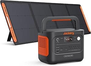 Jackery Solar Generator 1000 v2 with 200W Solar Panel,1070Wh Portable Power Station LiFePO4 Battery,1500W AC/100W USB-C Output, 1Hr Fast Charge for Outdoor,Off-Grid Living,RV,Emergency