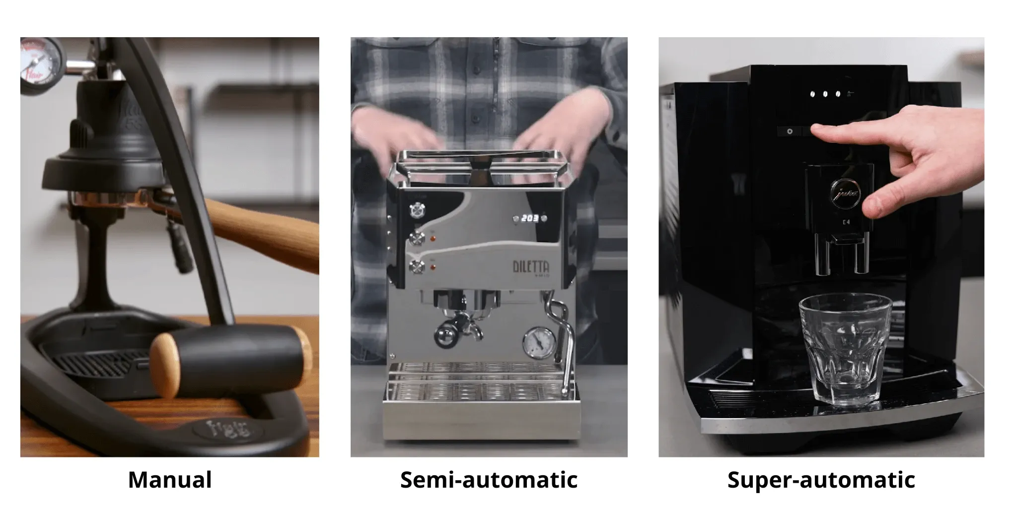 Here are pictures of some of the espresso machines mentioned.